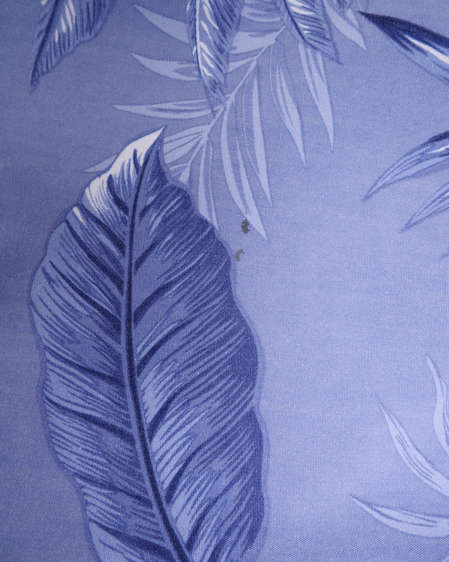 'Leaves' printed Pattern blue s/s Hemd - Peeces