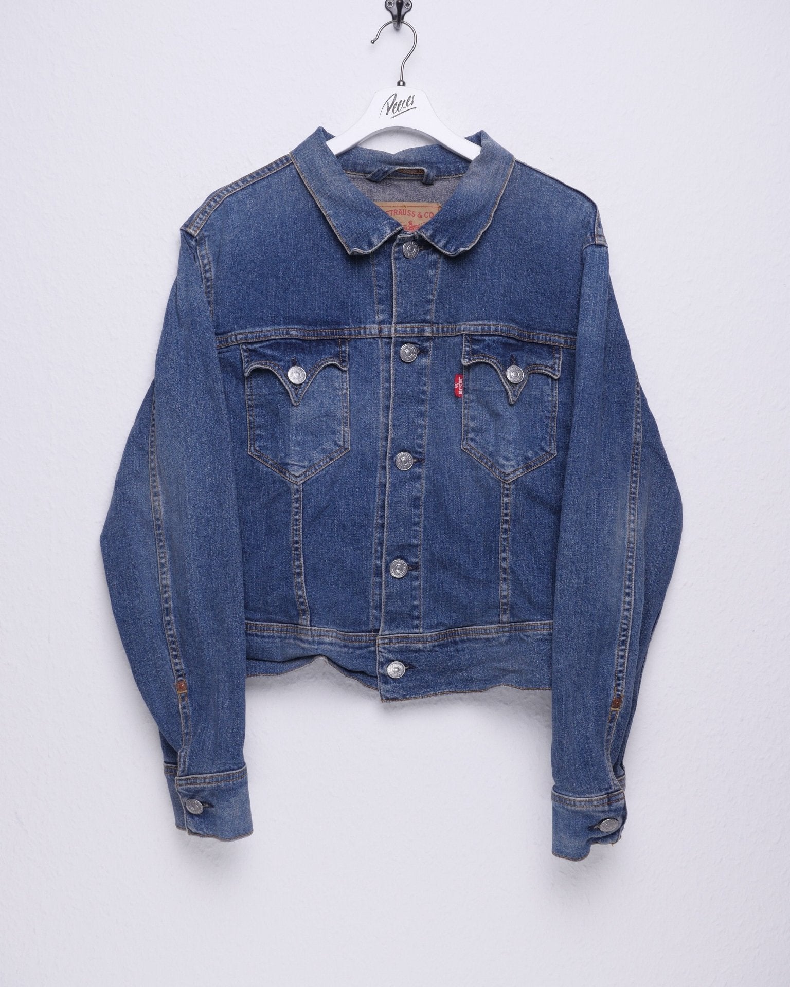 levis embroidered Logo blue washed Jeans Jacke - Peeces