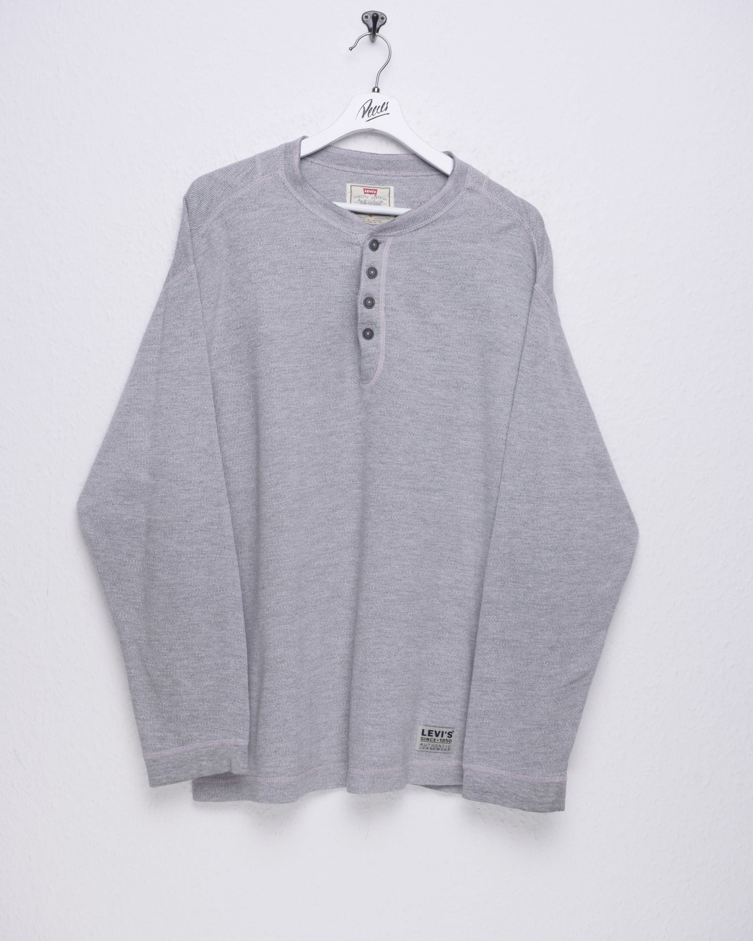 Levis patched Logo grey ribbed buttoned L/S Shirt - Peeces