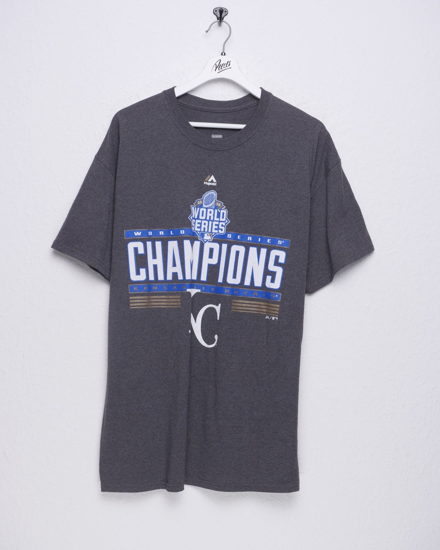 Majestic MLB Kansas City Royals printed Logo dark grey Shirt - Peeces