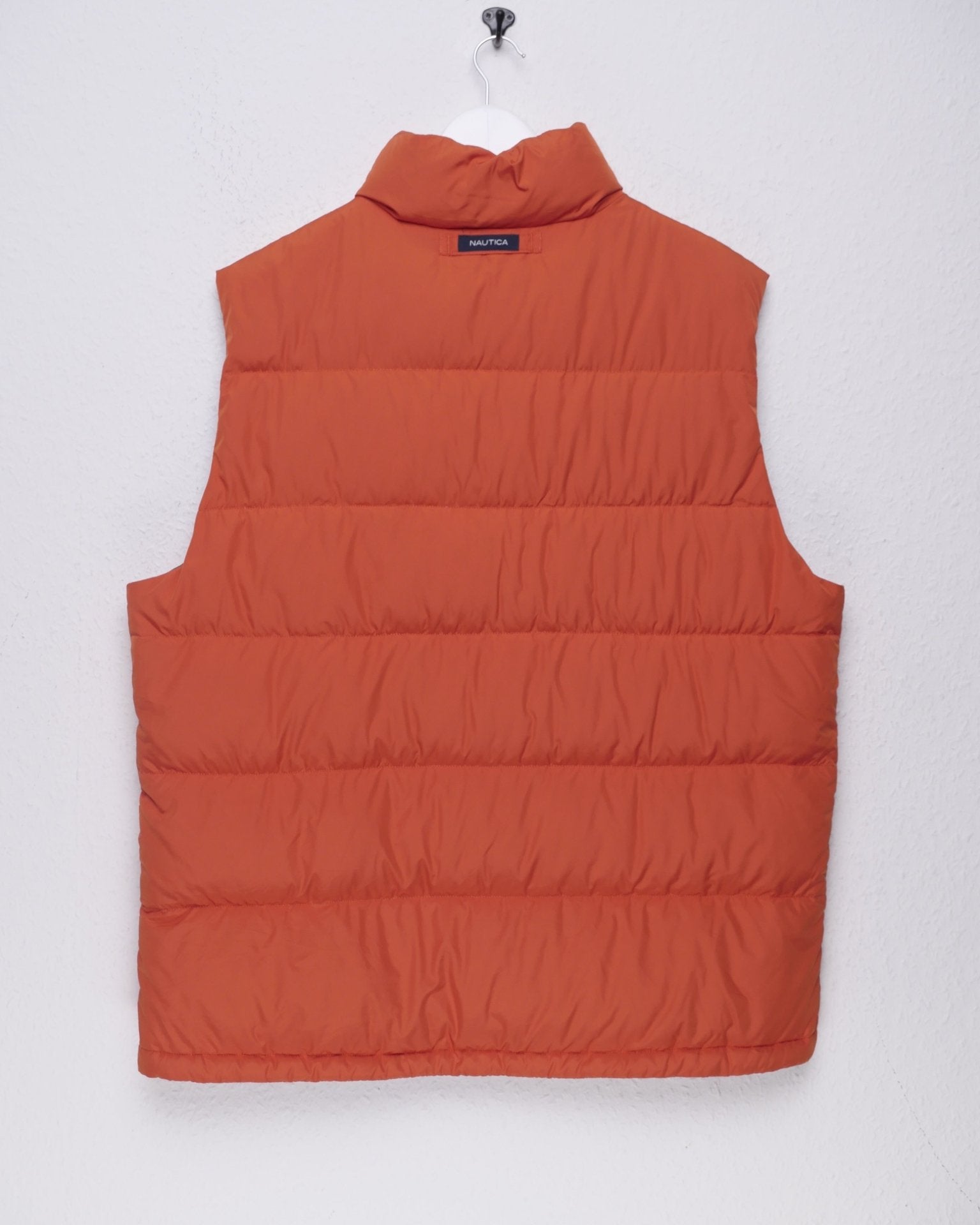 Nautica patched Logo orange puffered Vest Jacket - Peeces