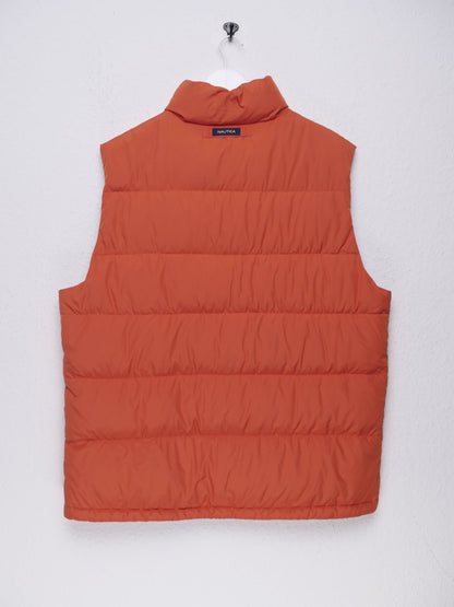 Nautica patched Logo orange puffered Vest Jacket - Peeces
