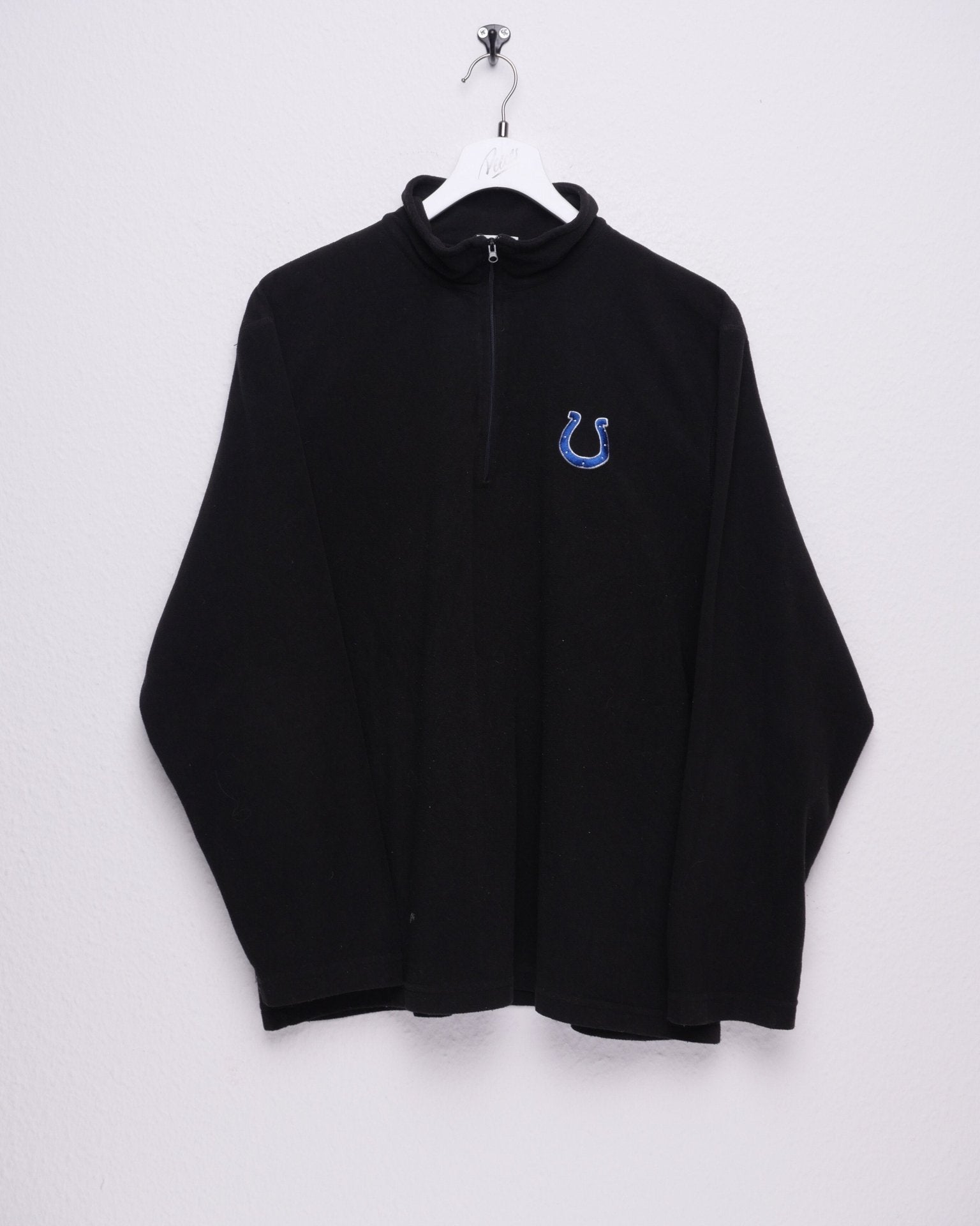 NFL 'Indianapolis Colts' embroidered Logo black Fleece Half Zip Sweater - Peeces
