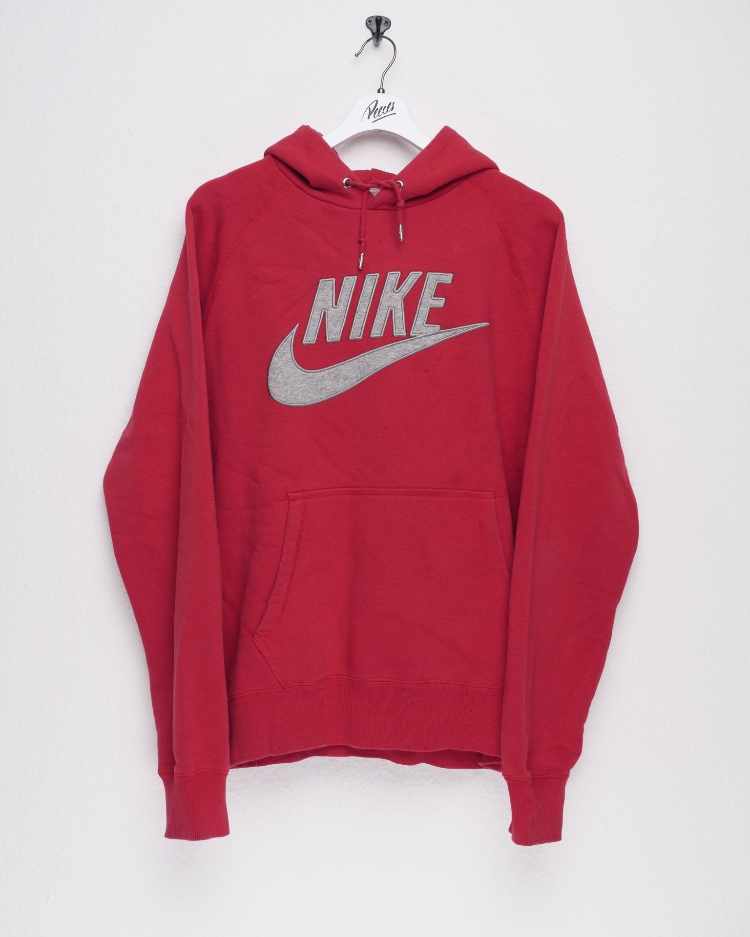 nike embroidered Big Logo washed red Hoodie - Peeces