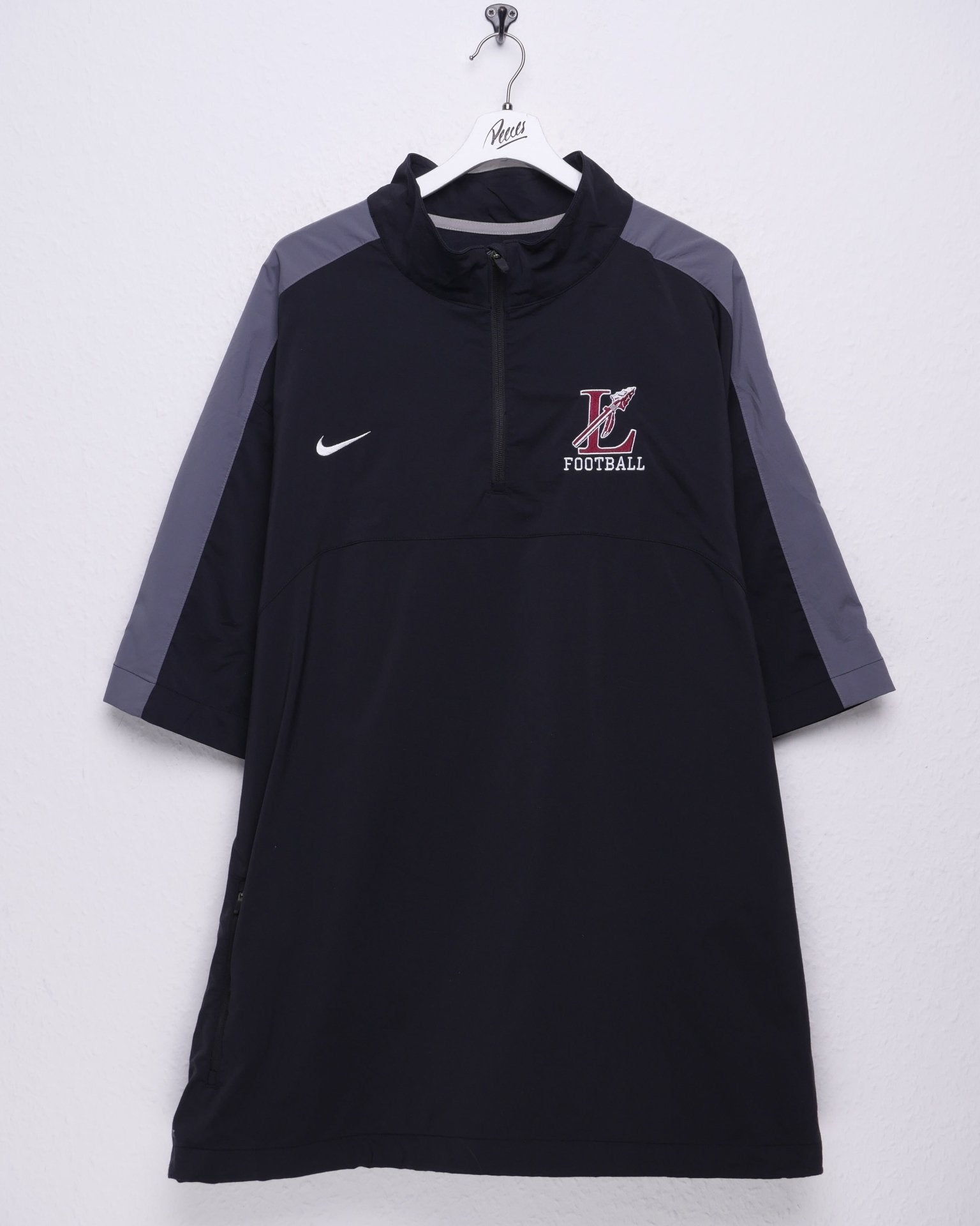 Nike embroidered Football Logo Vintage Half Zip Jersey Shirt - Peeces
