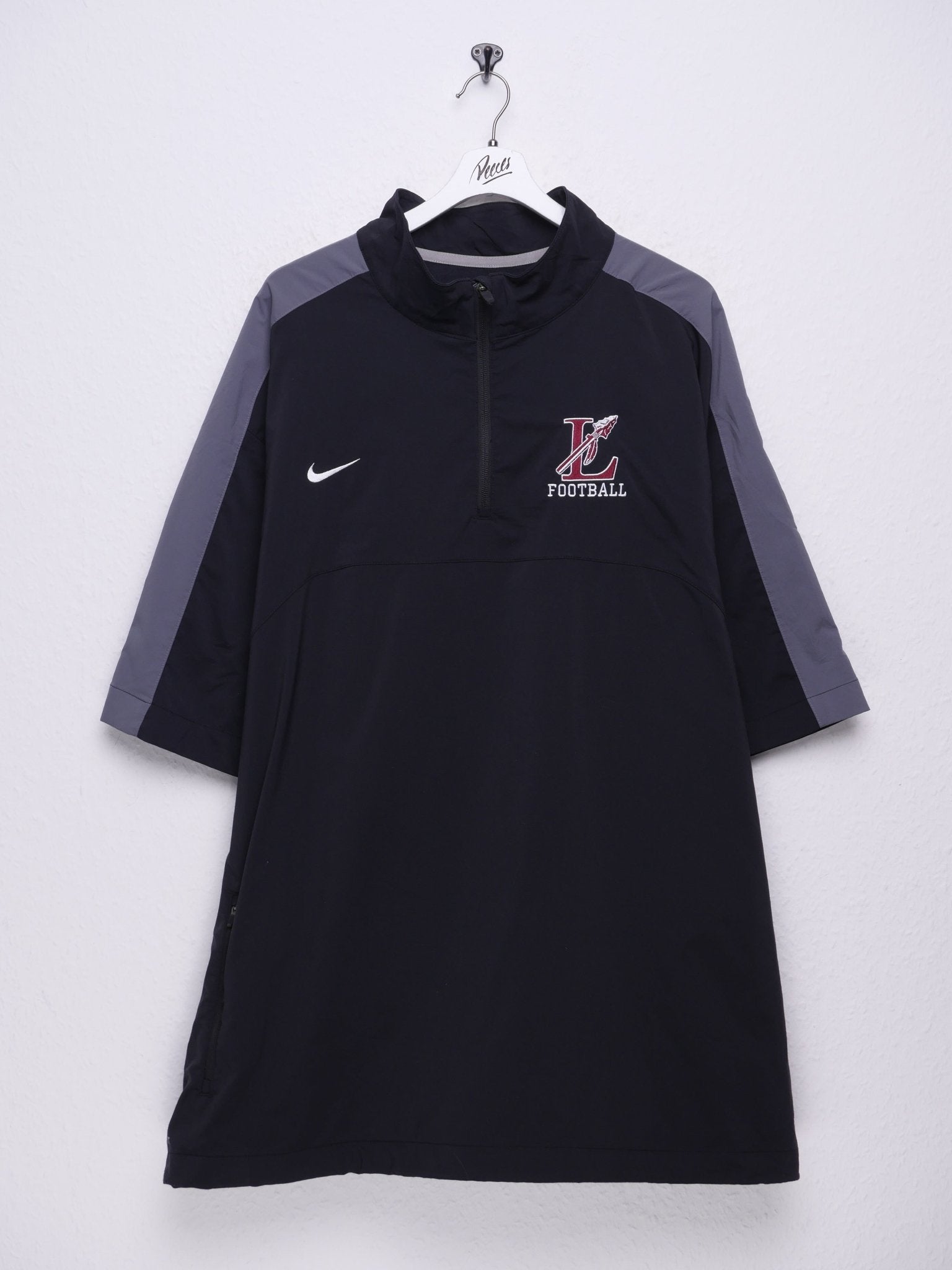 Nike embroidered Football Logo Vintage Half Zip Jersey Shirt - Peeces