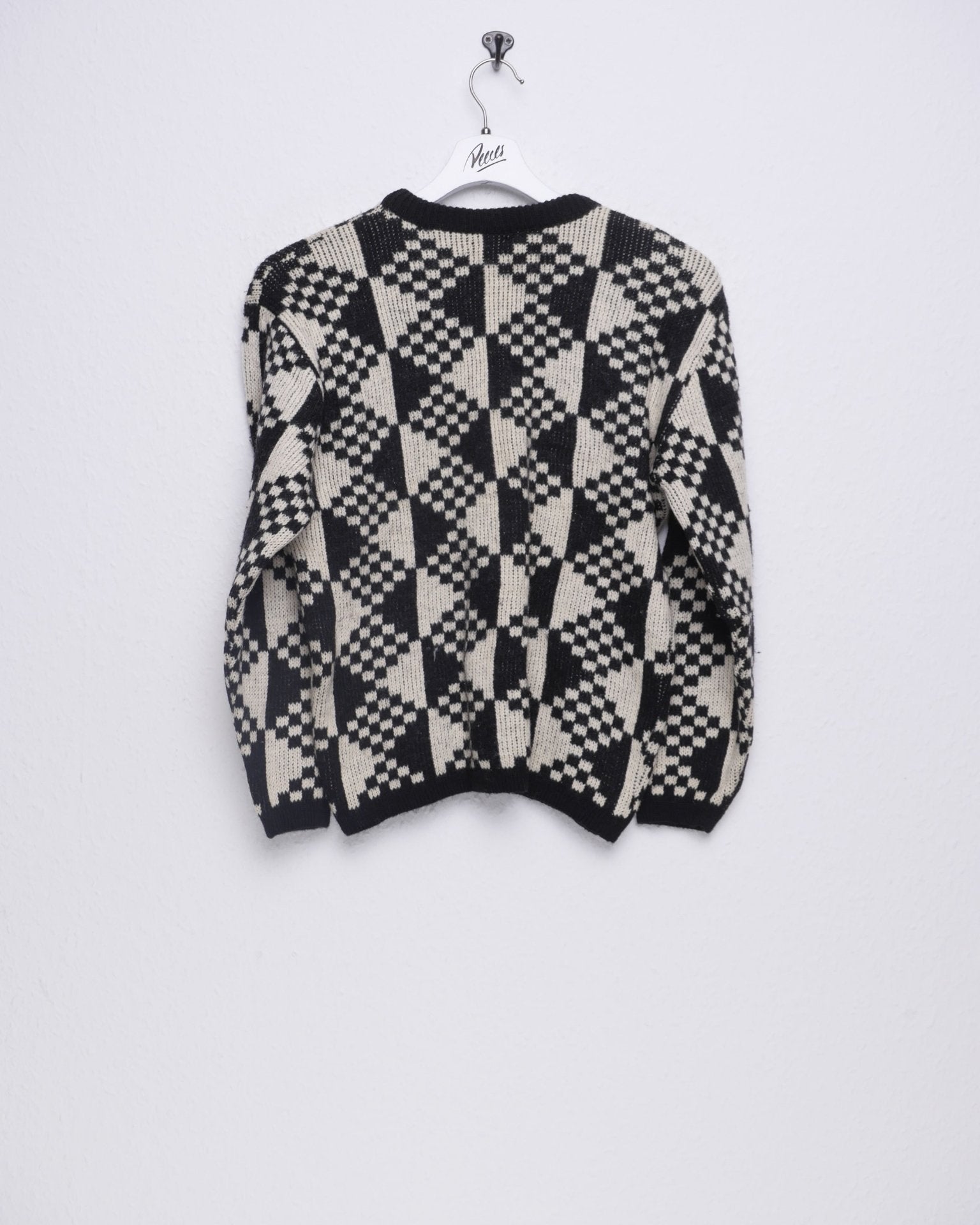 patterned black/white Vintage Knit Sweater - Peeces