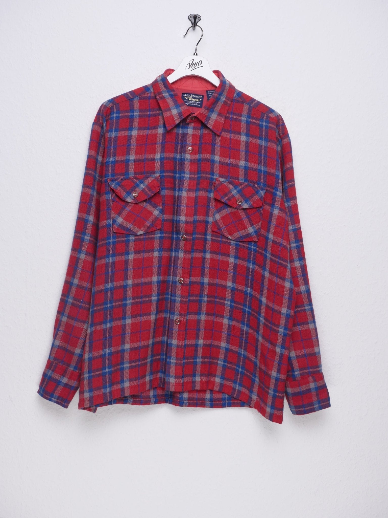 patterned thin Flannel Button Down Langarm Hemd - Peeces