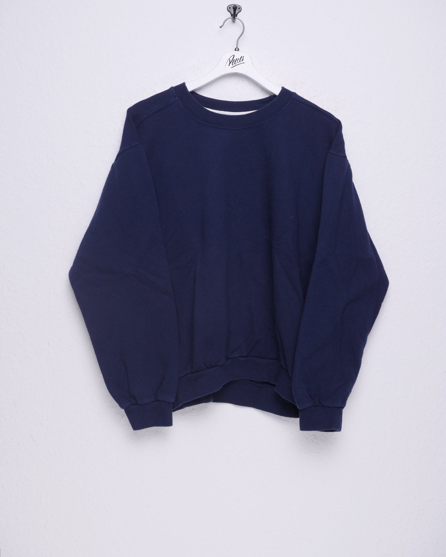 Plain navy Vintage basic Sweater - Peeces
