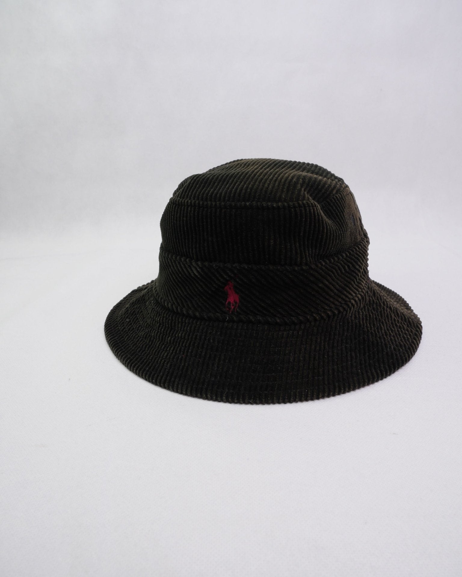 polo embroidered Logo dark green cord Bucket Hat Accessoire - Peeces