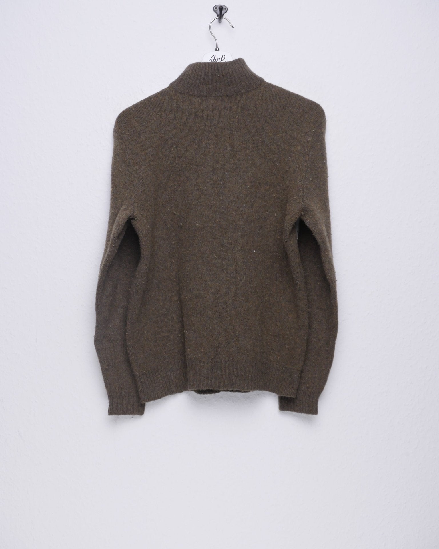 polo olive wool Half Zip Sweater - Peeces