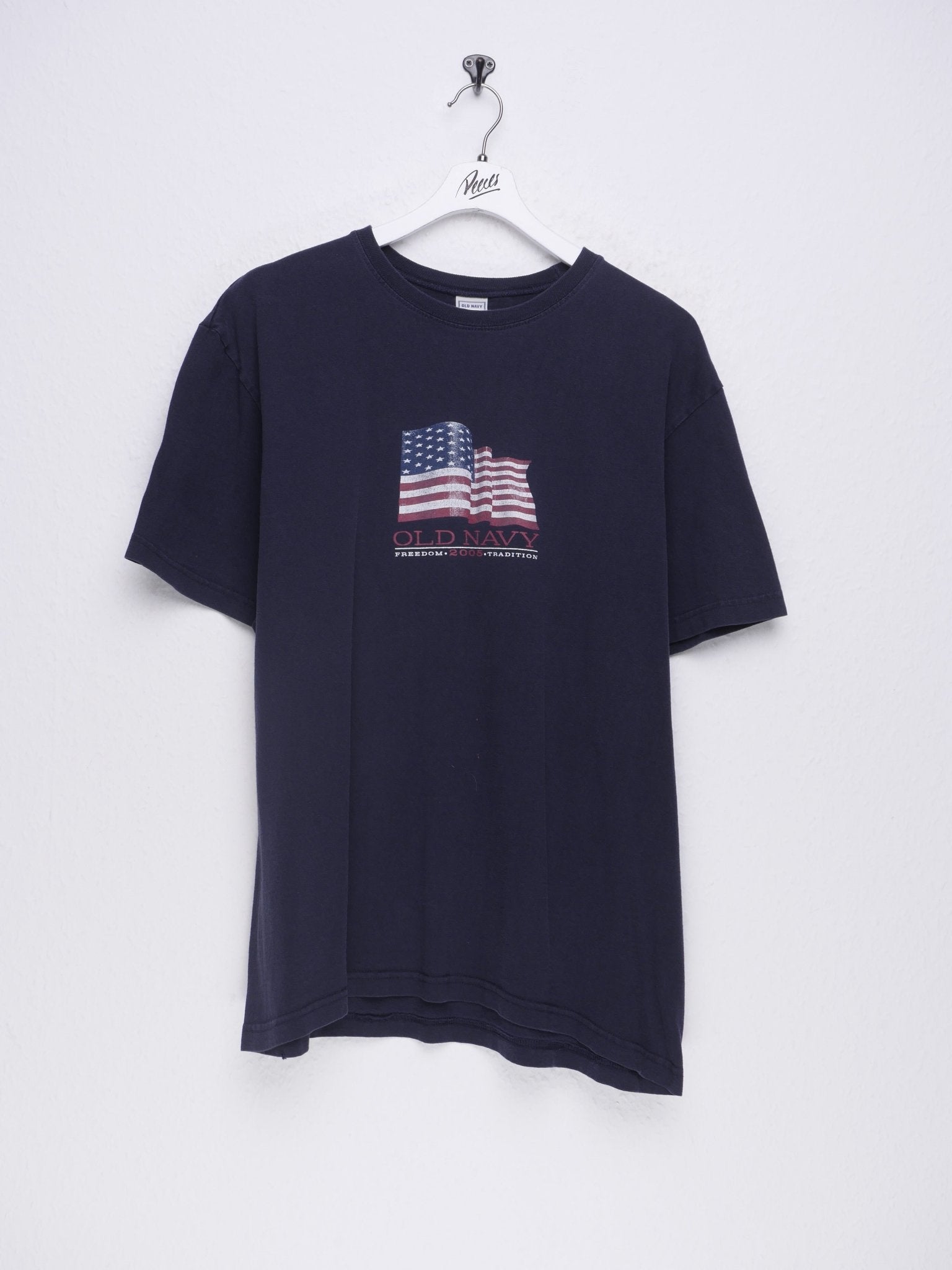 printed Logo 'Old Navy' washed navy Shirt - Peeces