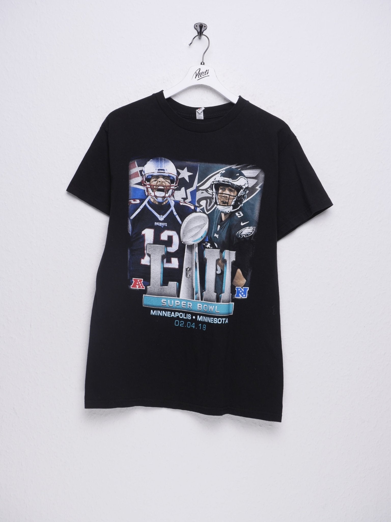 printed Super Bowl Graphic black Shirt - Peeces