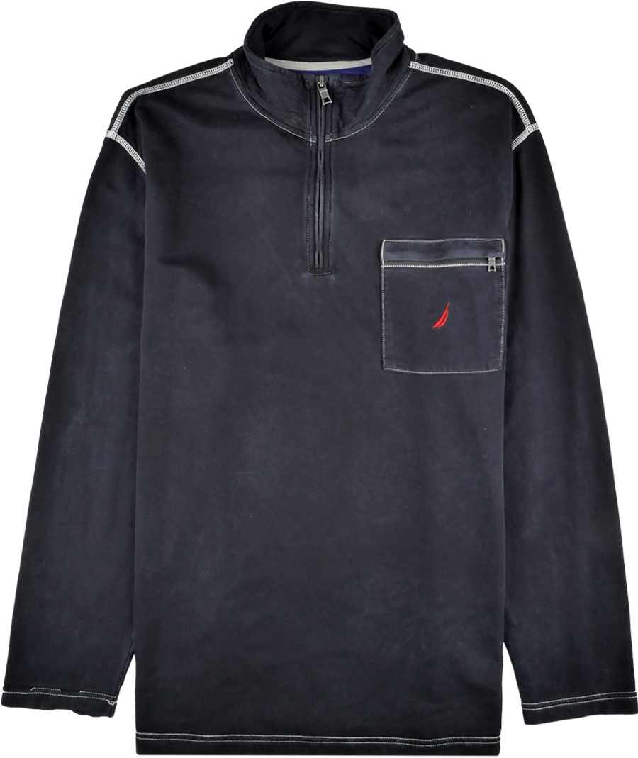 Nautica Half Zip Pullover schwarz