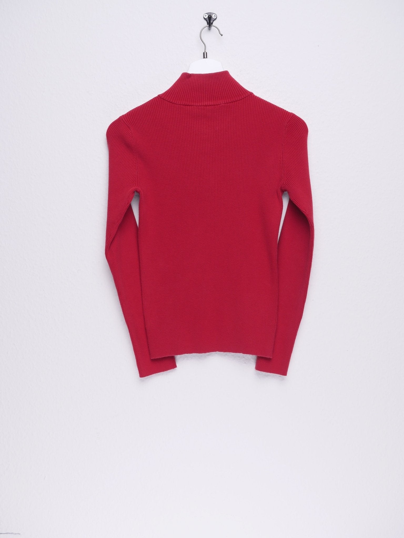 Ralph Lauren embroidered Logo red Half Zip Sweater - Peeces