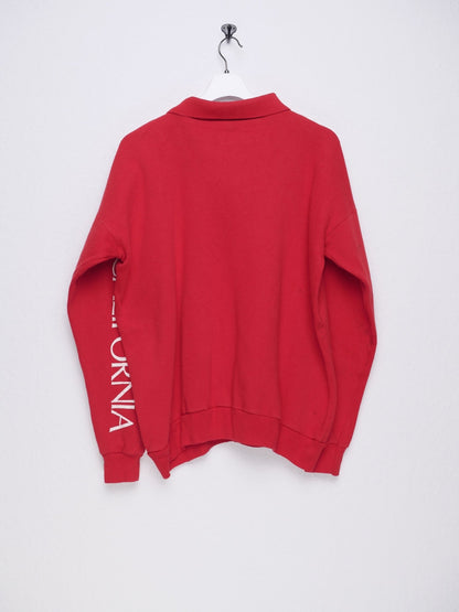 'San Francisco' printed Graphic red L/S Polo Shirt - Peeces