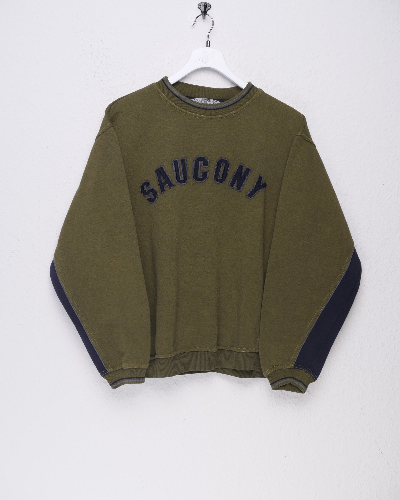 Saucony embroidered Spellout green Sweater - Peeces