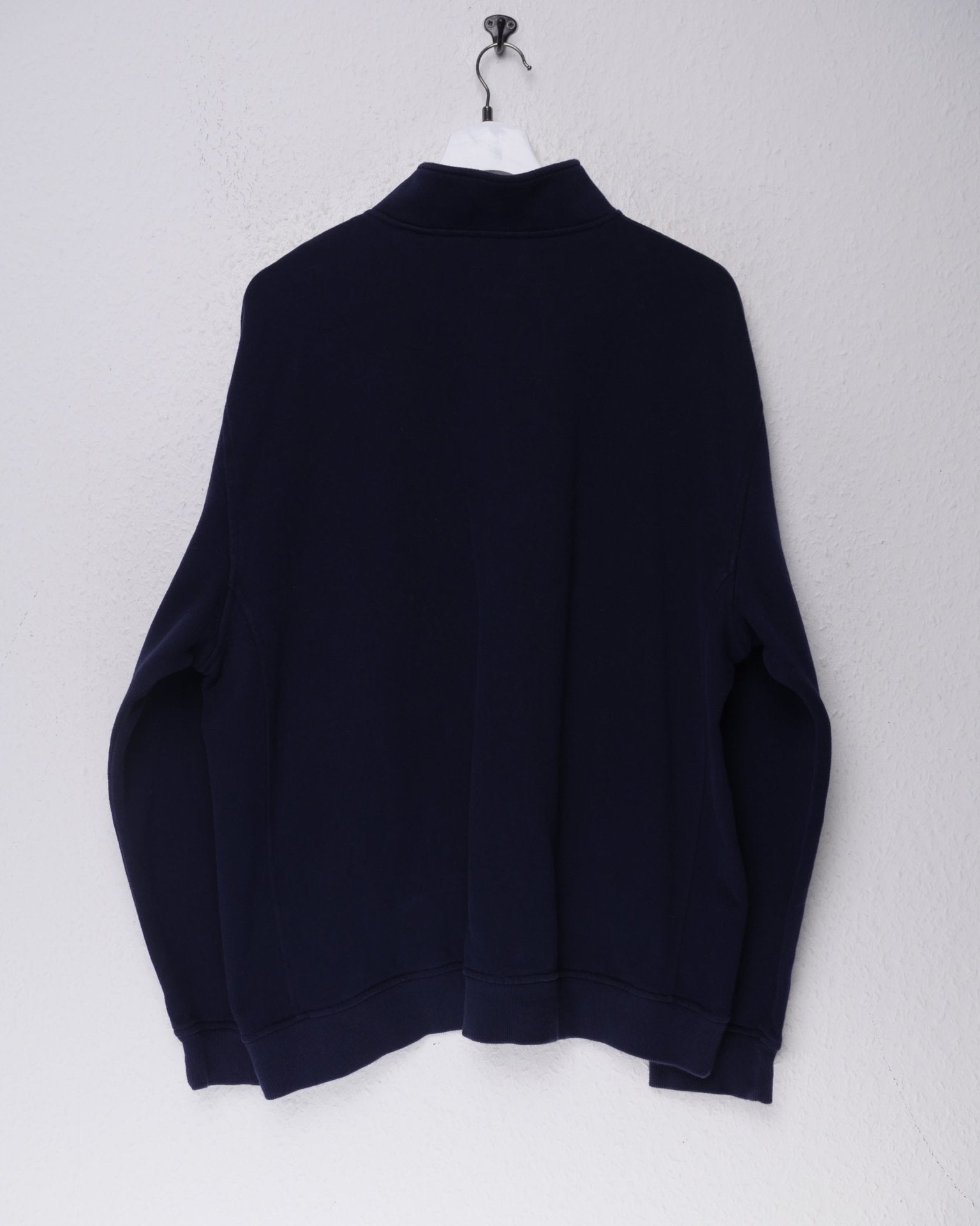 Small embroidered Logo navy Half Zip Sweater - Peeces