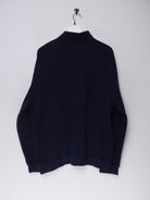 Small embroidered Logo navy Half Zip Sweater - Peeces