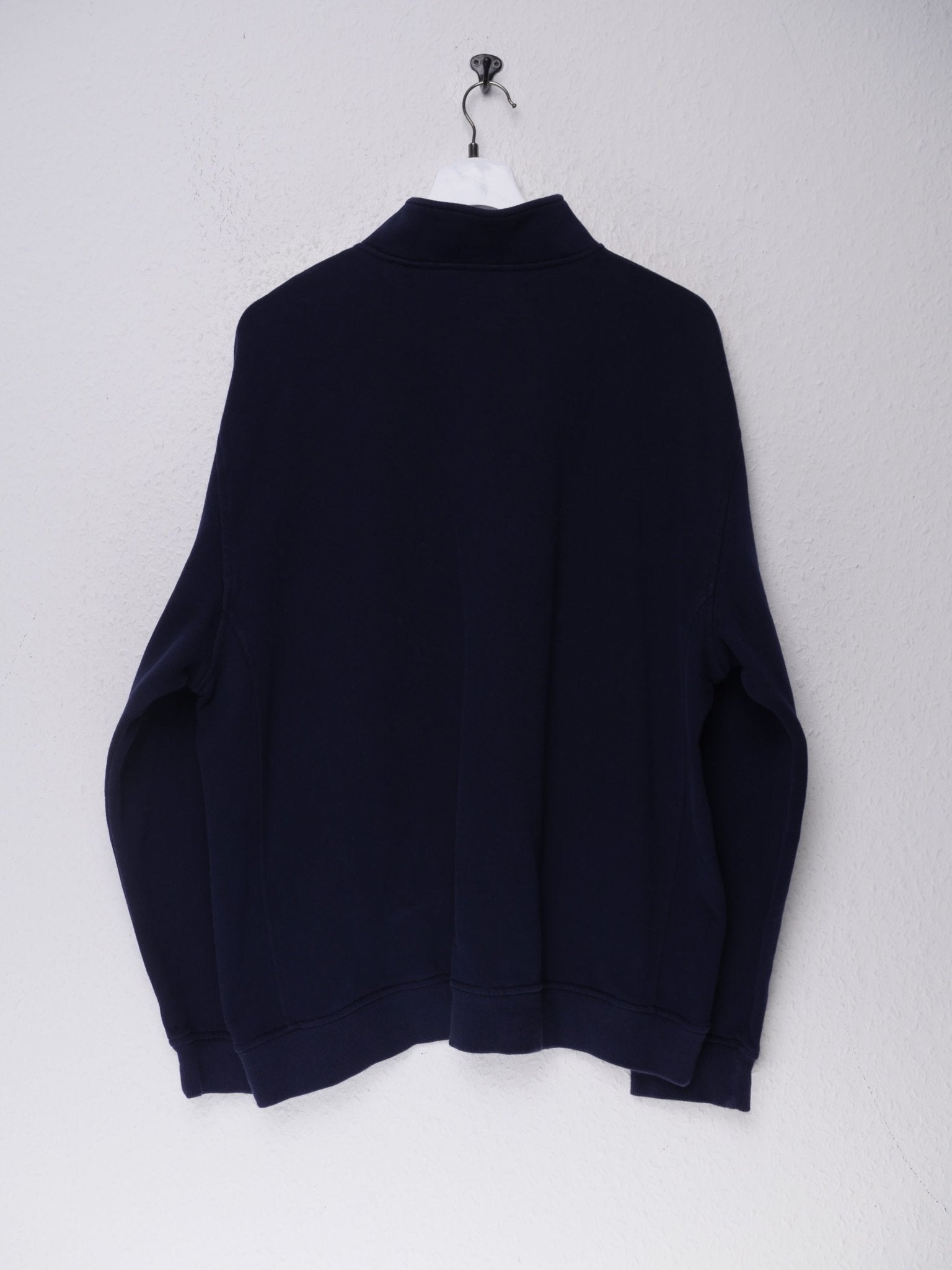 Small embroidered Logo navy Half Zip Sweater - Peeces