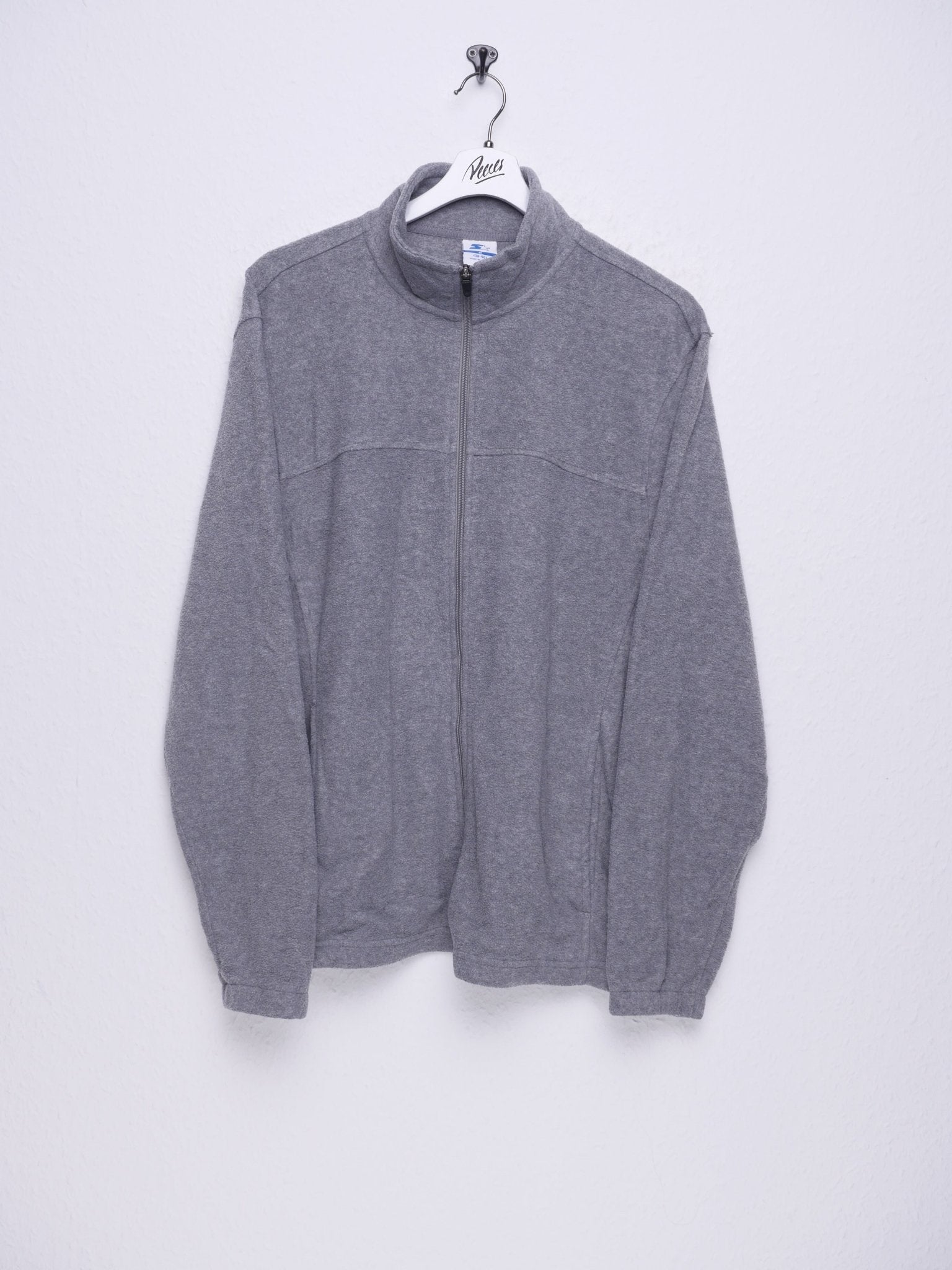 Starter embroidered Logo grey Fleece Zip Sweater - Peeces