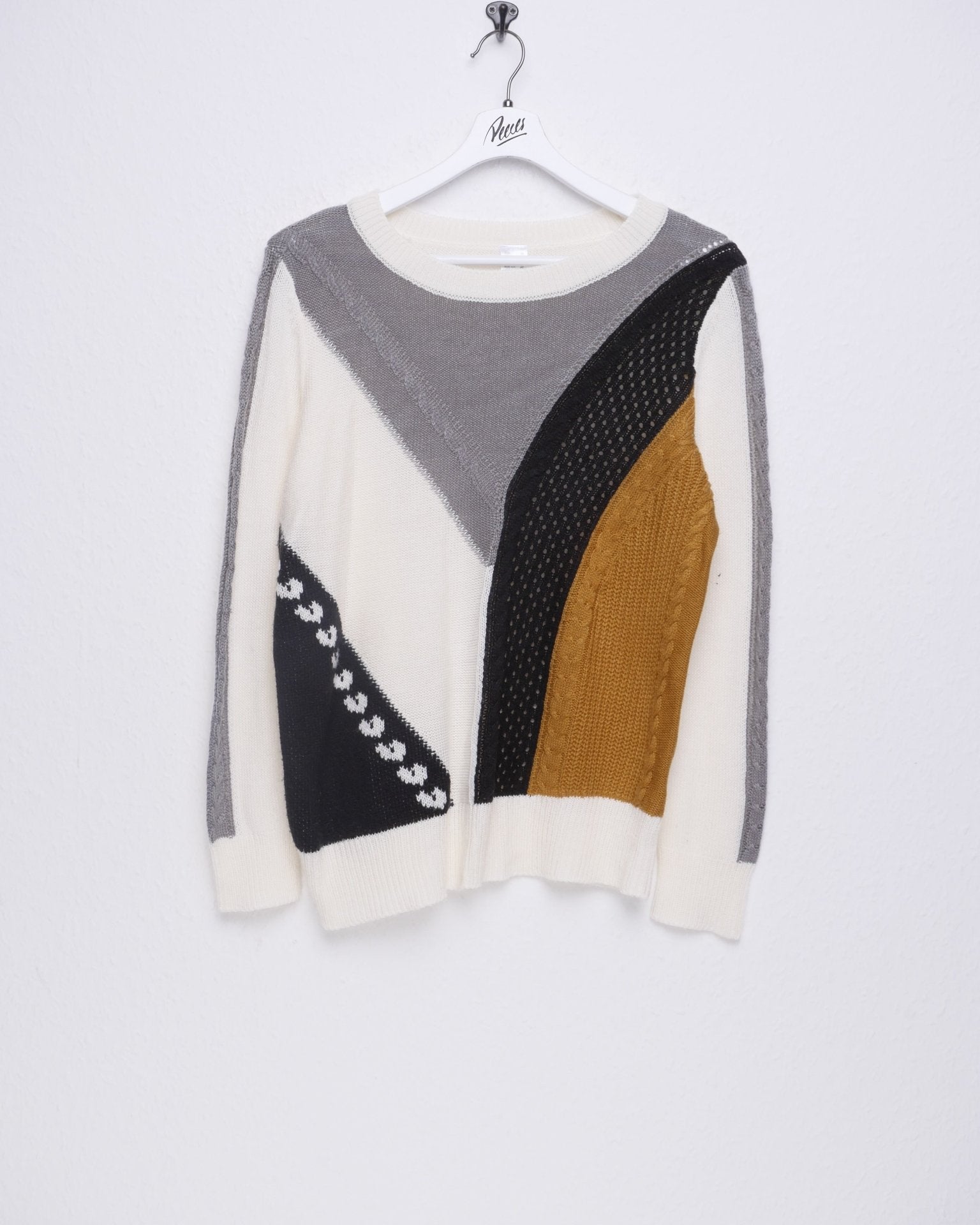 three toned patterned Knit Sweater - Peeces