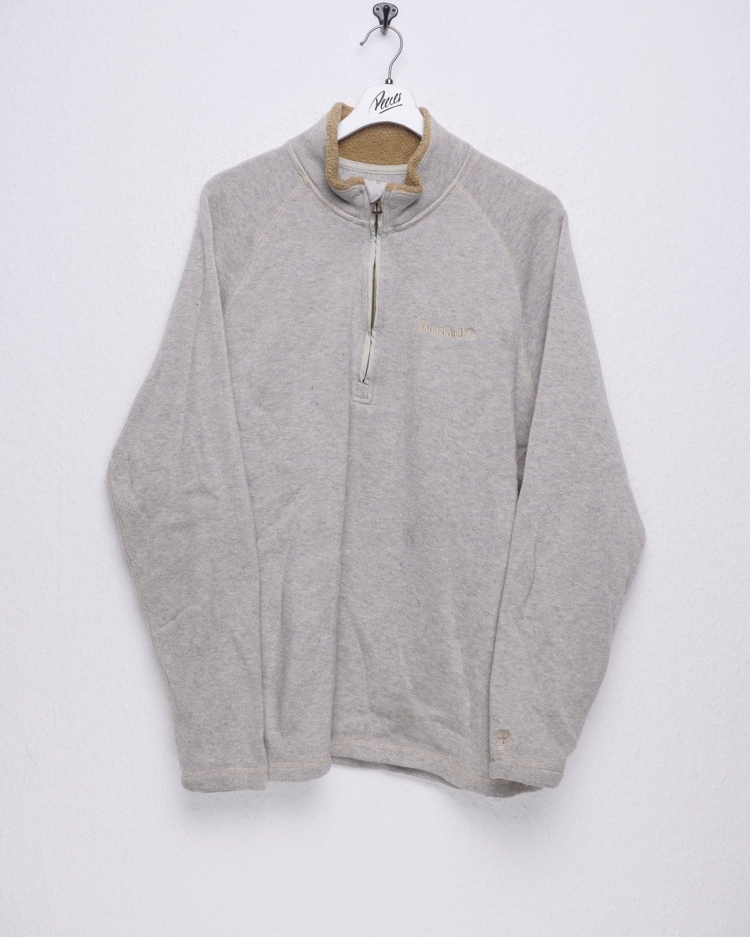 Timberland embroidered Spellout Vintage Half Zip Sweater - Peeces