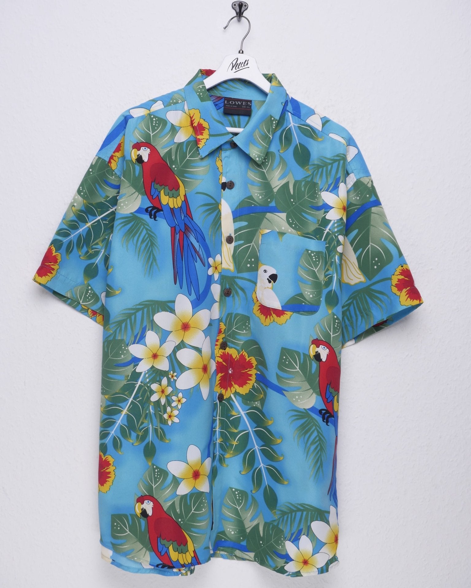 Tropical parrot Graphic Vintage Hawaii Kurzarm Hemd - Peeces