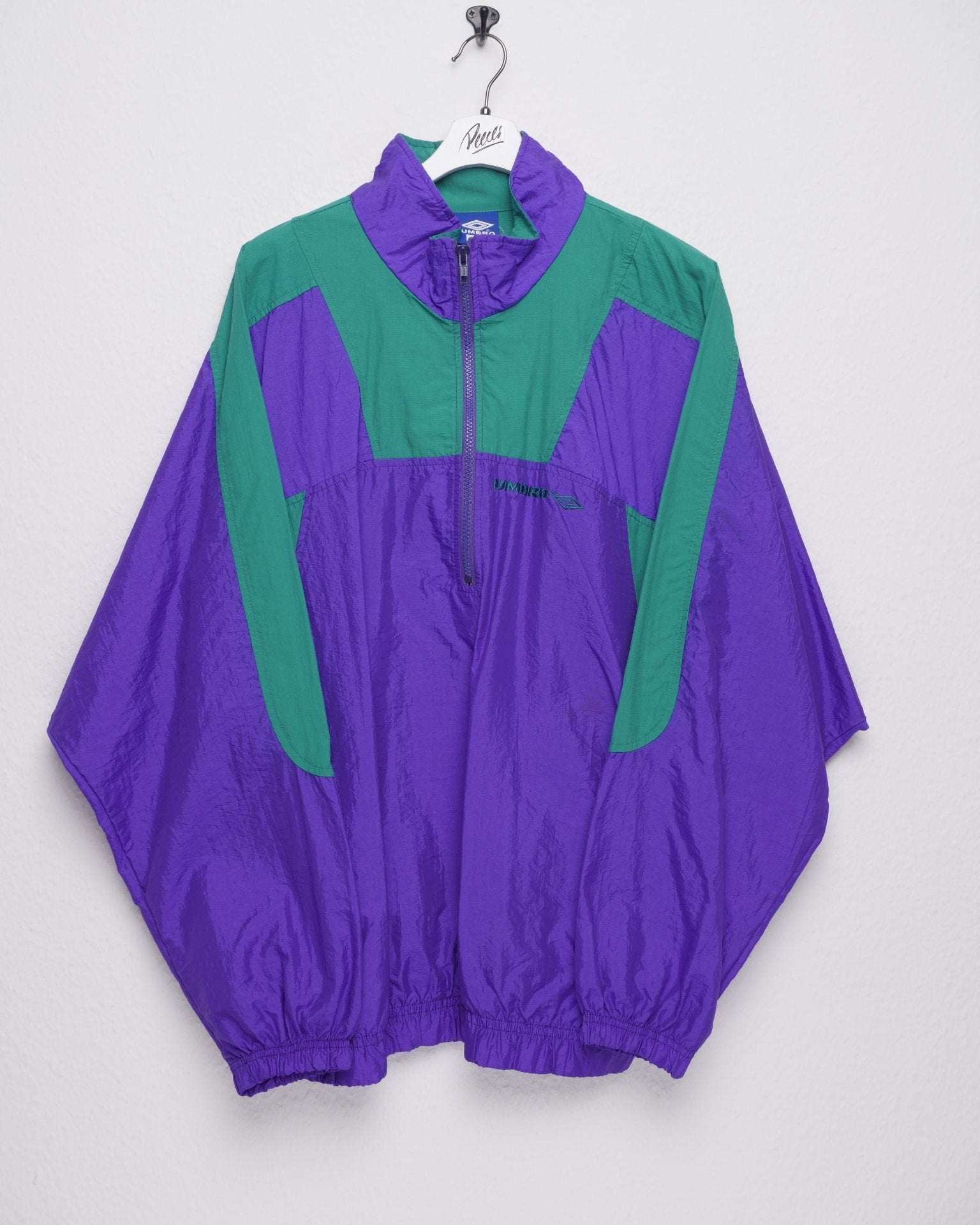 umbro embroidered Spellout two toned half zip Vintage Track Jacket - Peeces