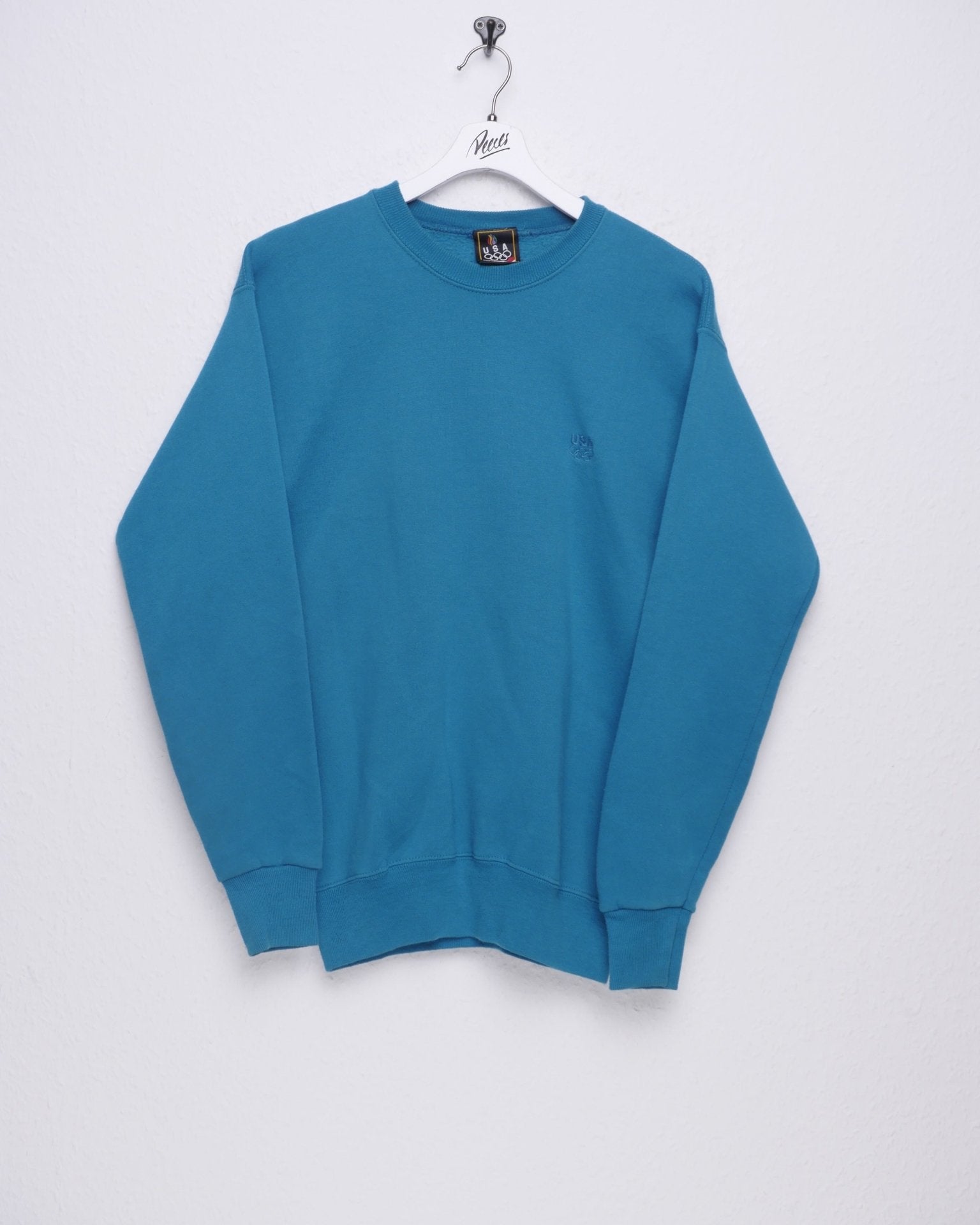 USA Olympia embroidered Logo turquoise Sweater - Peeces
