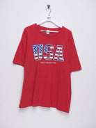 USA printed Spellout Vintage Shirt - Peeces