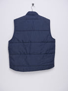 Vintage plain navy Puffer Vest Jacke - Peeces